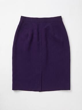 PAUL ALEXANDER Women Purple Wool Pencil Skirt Size 10 Vintage Tailored Business